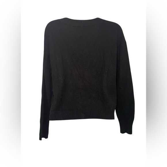 Intermix New NWT Elroy V-Neck 100% Cashmere Black Sweater Size Medium - Picture 4 of 8